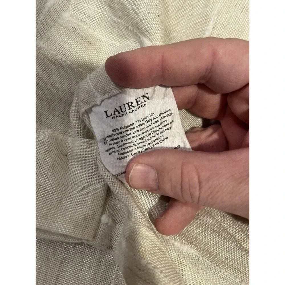 2 Ralph Lauren Linen Sheer Panels Window Curtains 52 X92